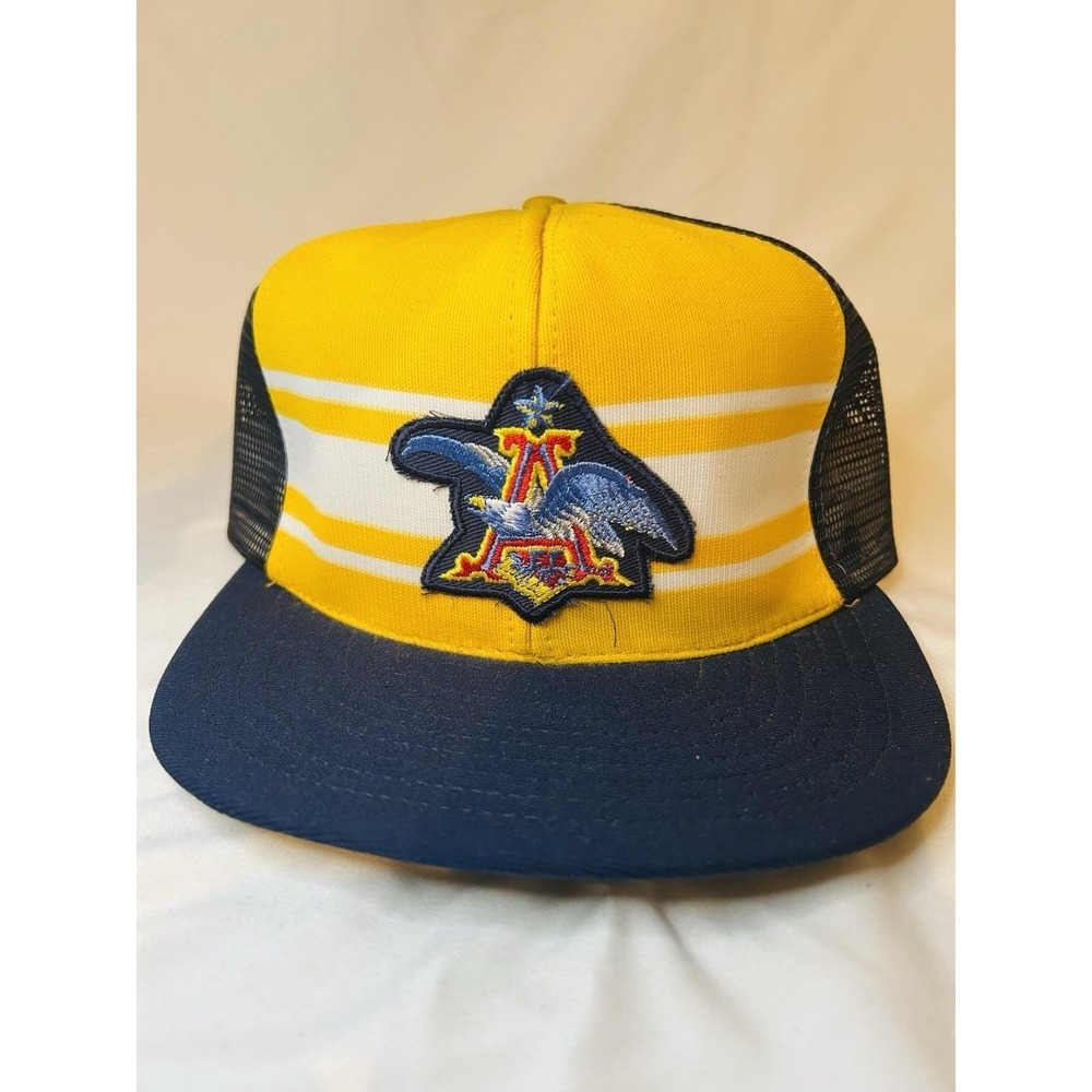 Vintage Anheuser Busch Beer Patch Mesh Trucker Snapback Hat Cap Collectible